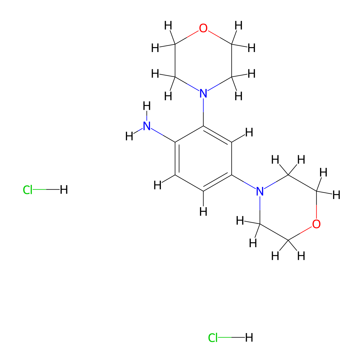 2,4-Dimorpholin-4-ylaniline dihydrochloride molecular structure, CAS 1177337-90-4