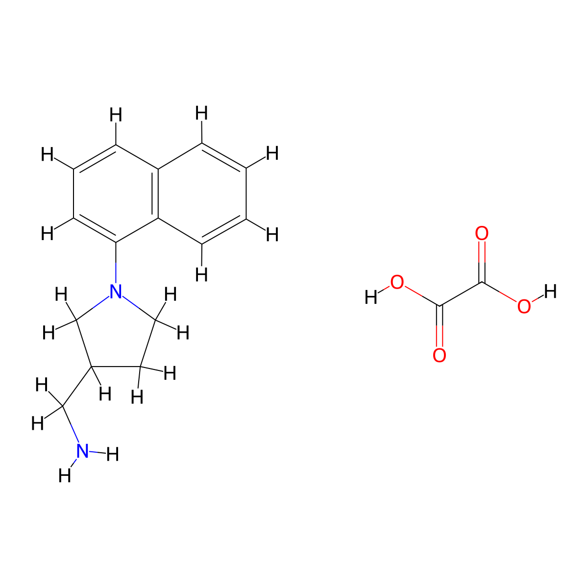 1-[1-(1-Naphthyl)pyrrolidin-3-yl]methanamine oxalate molecular structure, CAS 1177338-57-6