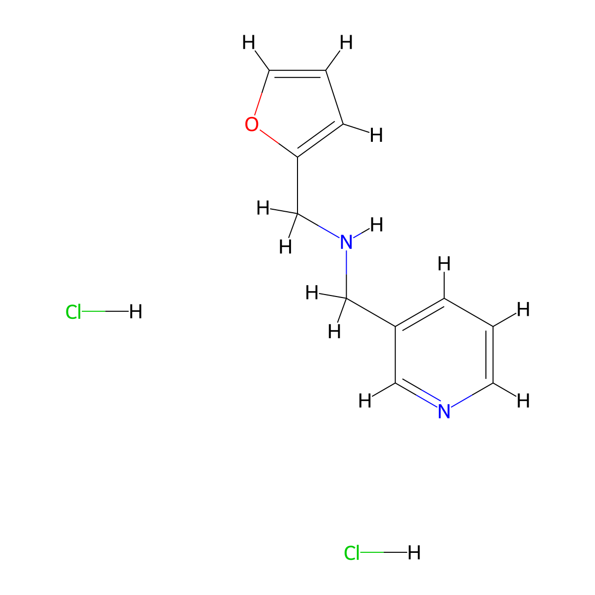 (Furan-2-ylmethyl)(pyridin-3-ylmethyl)amine dihydrochloride molecular structure, CAS 1177338-72-5