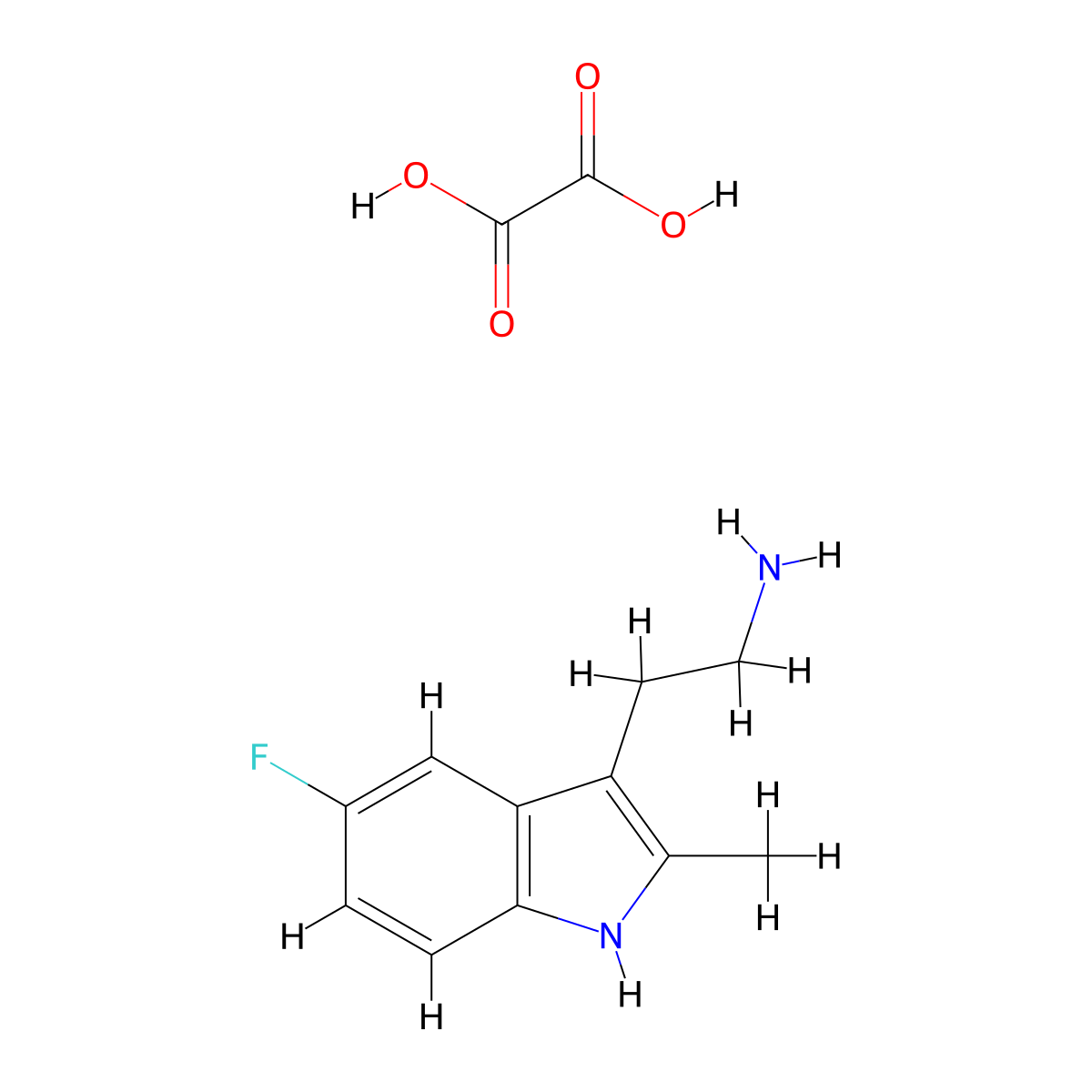 2-(5-Fluoro-2-methyl-1H-indol-3-YL)ethanamine oxalate molecular structure, CAS 1177339-29-5