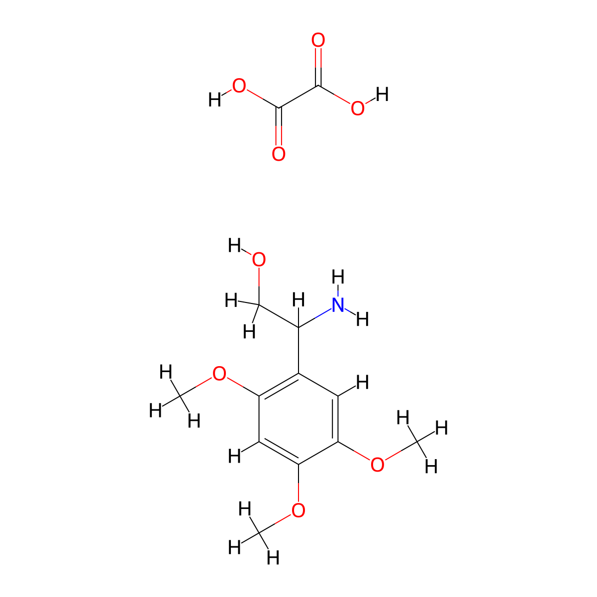 2-Amino-2-(2,4,5-trimethoxyphenyl)ethanol oxalate molecular structure, CAS 1177339-41-1