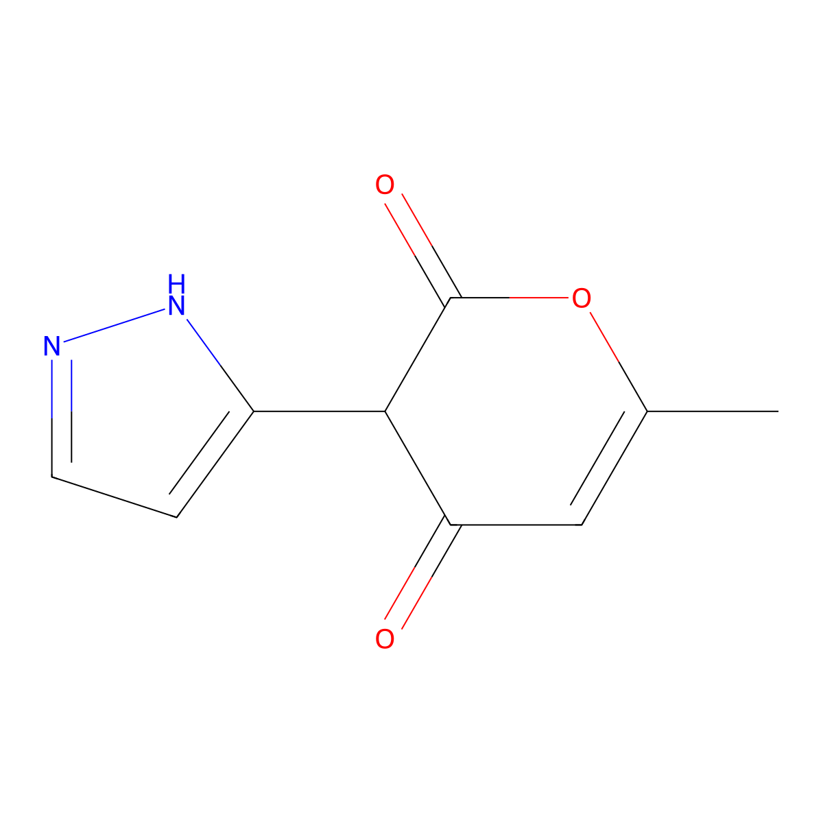 6-methyl-3-(1H-pyrazol-3-yl)-2H-pyran-2,4(3H)-dione molecular structure, CAS 1177340-32-7