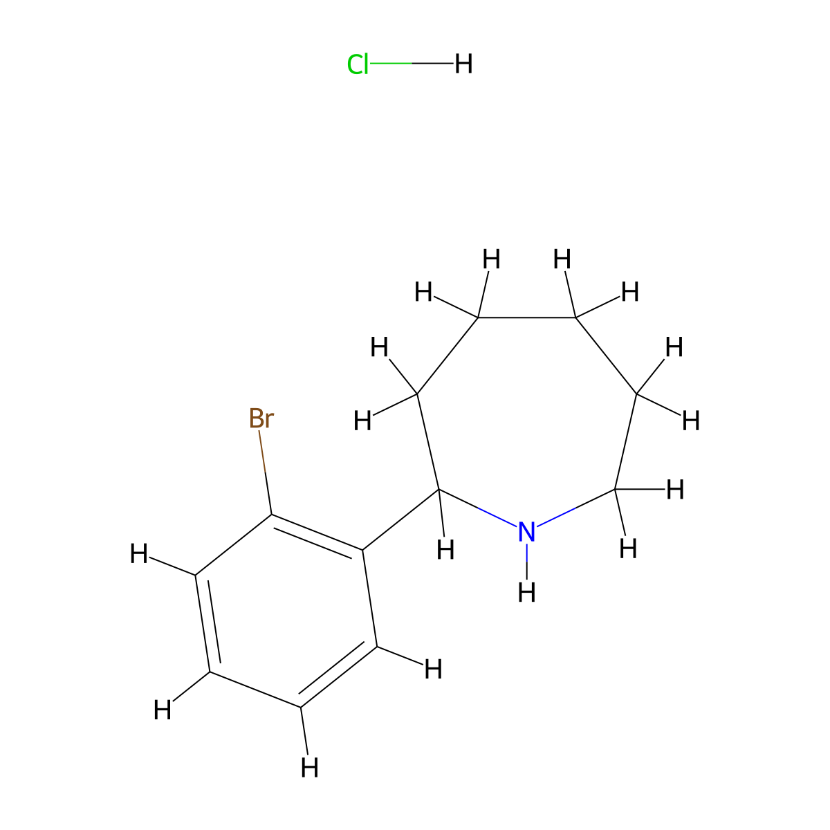 2-(2-Bromophenyl)azepane hydrochloride molecular structure, CAS 1177340-54-3
