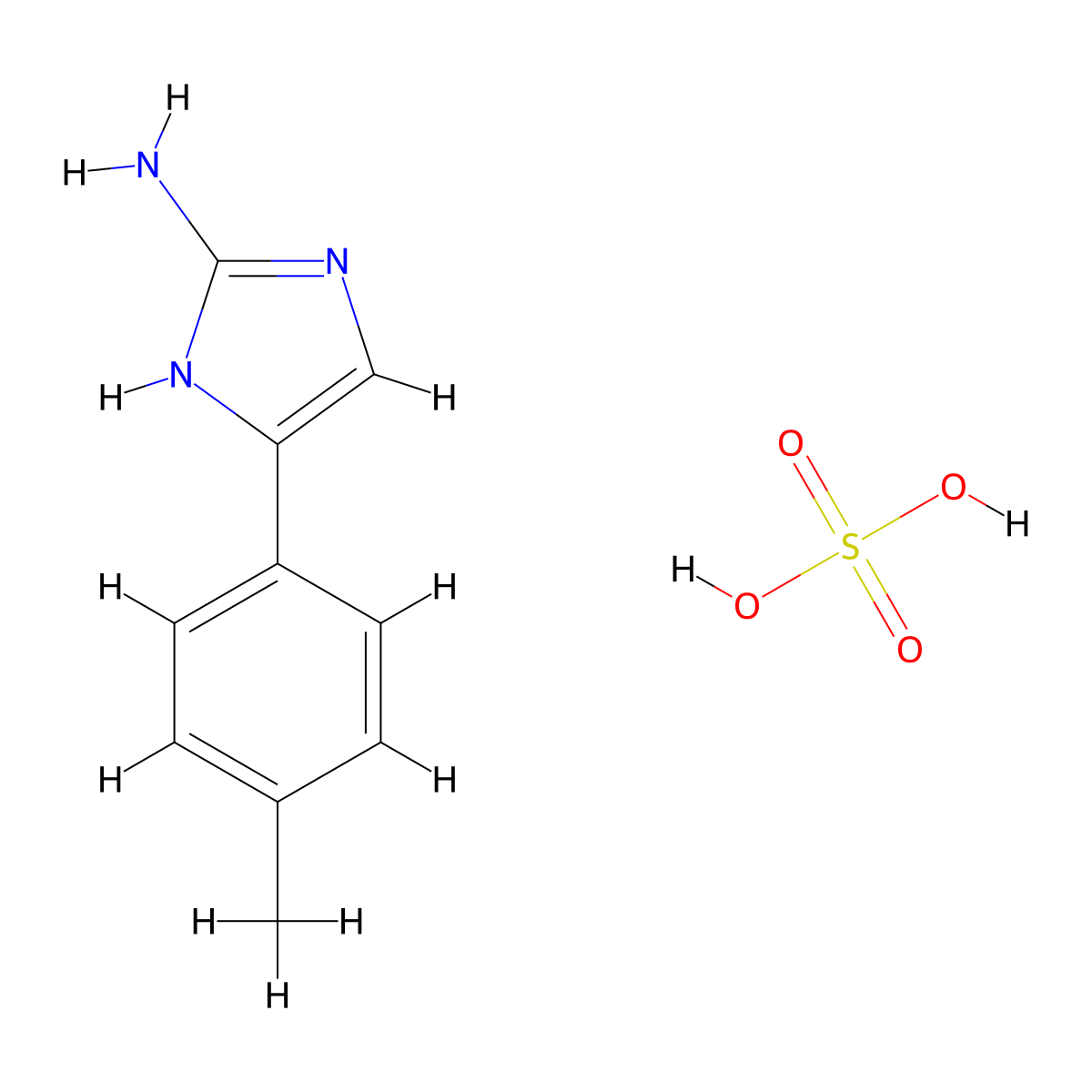 5-(4-methylphenyl)-1H-imidazol-2-amine sulphate (2:1) molecular structure, CAS 1177340-62-3