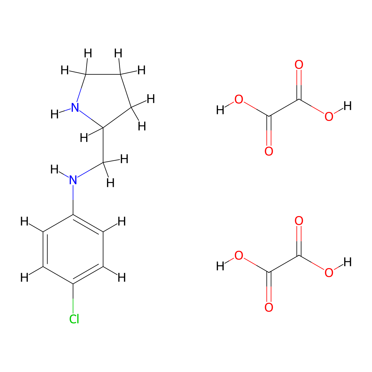 4-Chloro-N-(pyrrolidin-2-ylmethyl)aniline dioxalate molecular structure, CAS 1177340-80-5