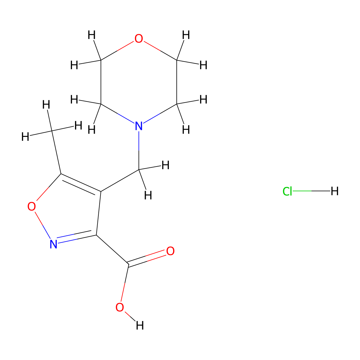 5-Methyl-4-(morpholin-4-ylmethyl)isoxazole-3-carboxylic acid hydrochloride molecular structure, CAS 1177341-15-9