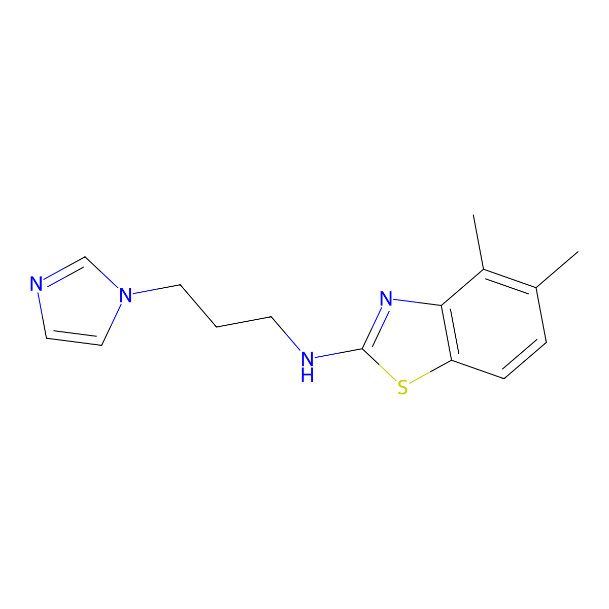 N-[3-(1H-imidazol-1-yl)propyl]-4,5-dimethyl-1,3-benzothiazol-2-amine molecular structure, CAS 1177341-69-3