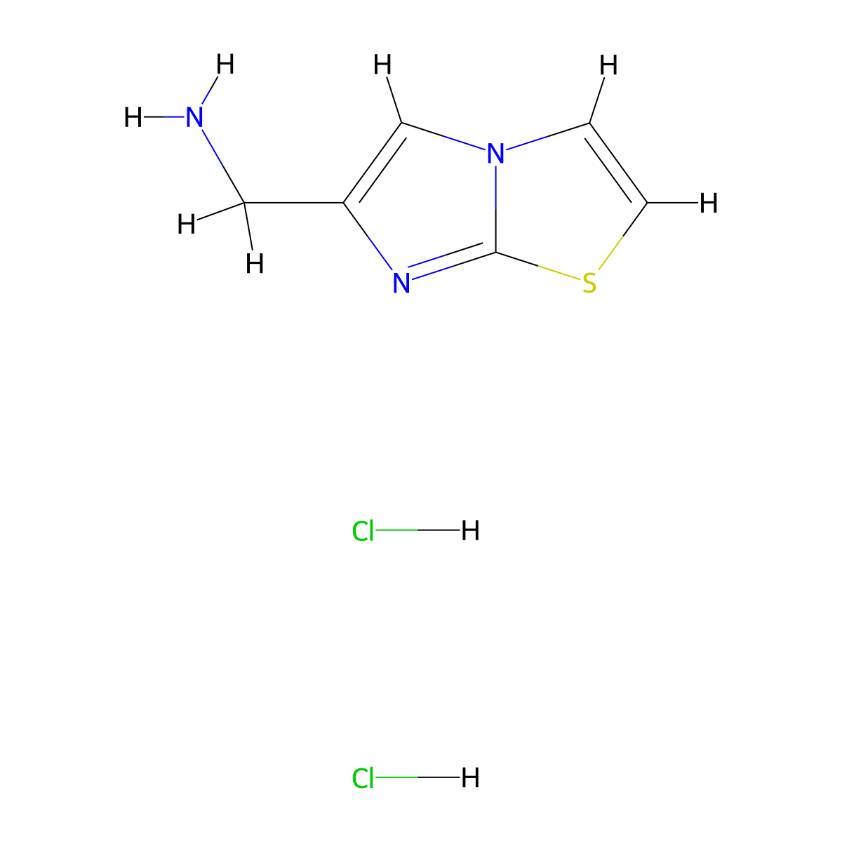 (Imidazo[2,1-b][1,3]thiazol-6-ylmethyl)amine dihydrochloride molecular structure, CAS 1177341-97-7