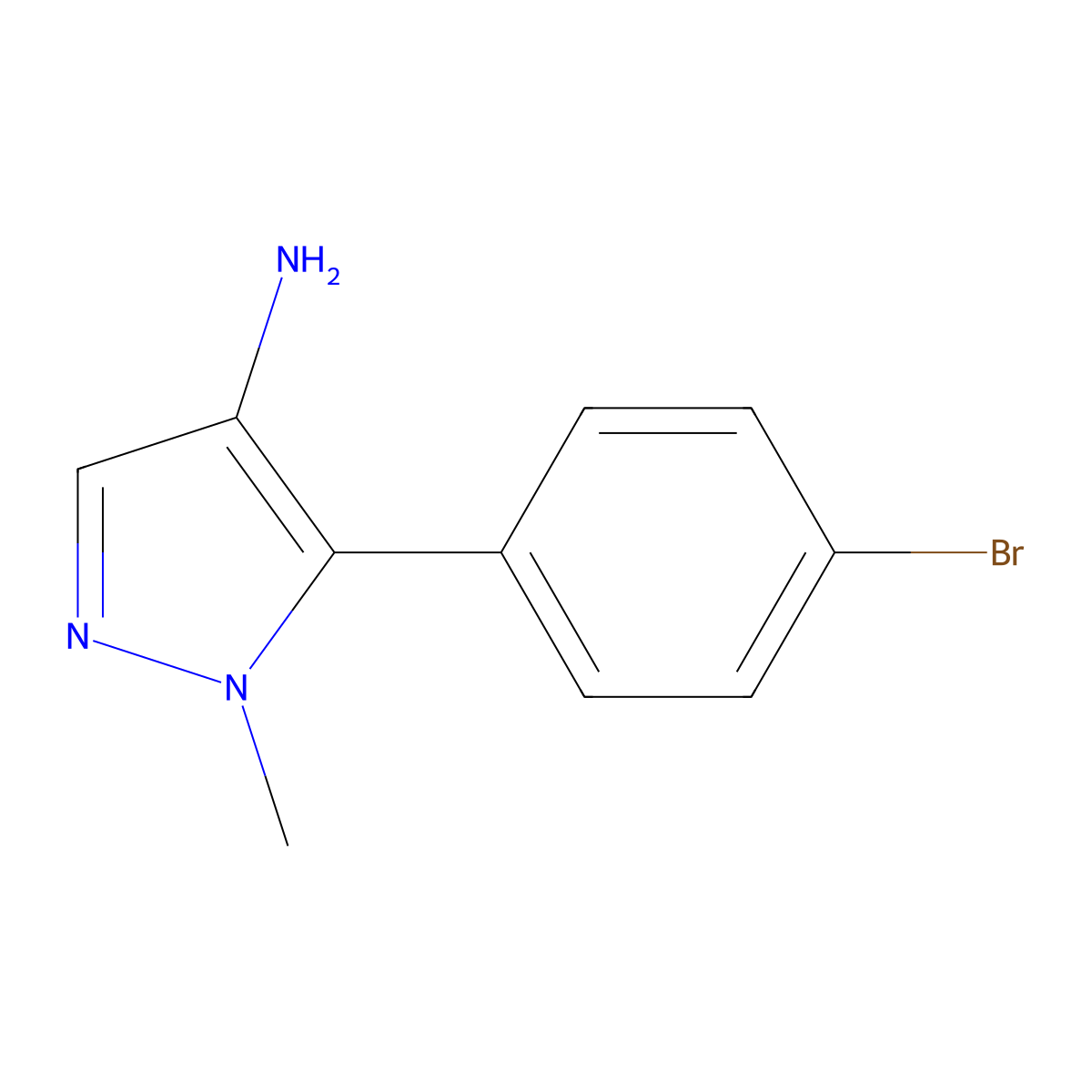 5-(4-Bromophenyl)-1-methyl-1H-pyrazol-4-amine molecular structure, CAS 1177342-01-6