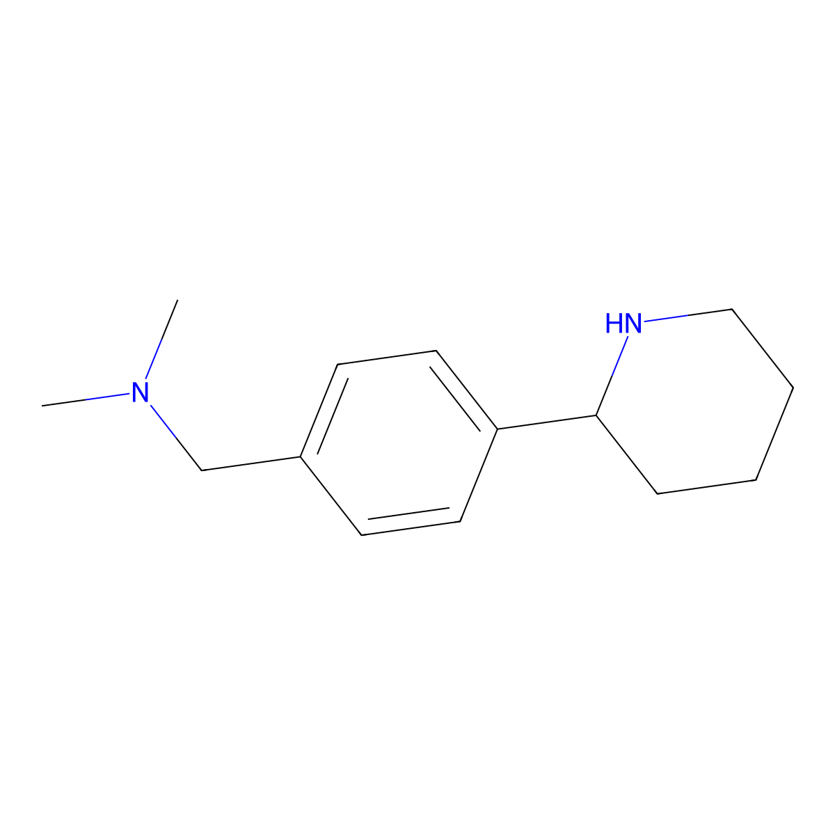 N,N-dimethyl-1-[4-(2-piperidinyl)phenyl]methanamine molecular structure, CAS 1177342-76-5