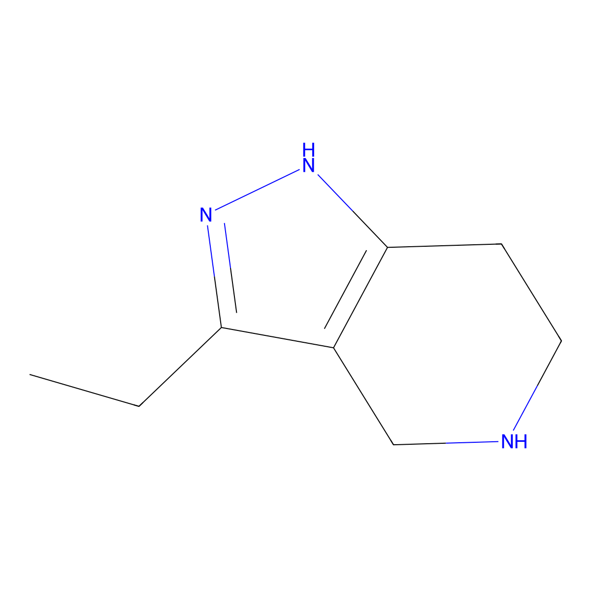 3-Ethyl-4,5,6,7-tetrahydro-1H-pyrazolo[4,3-c]pyridine molecular structure, CAS 1177343-19-9