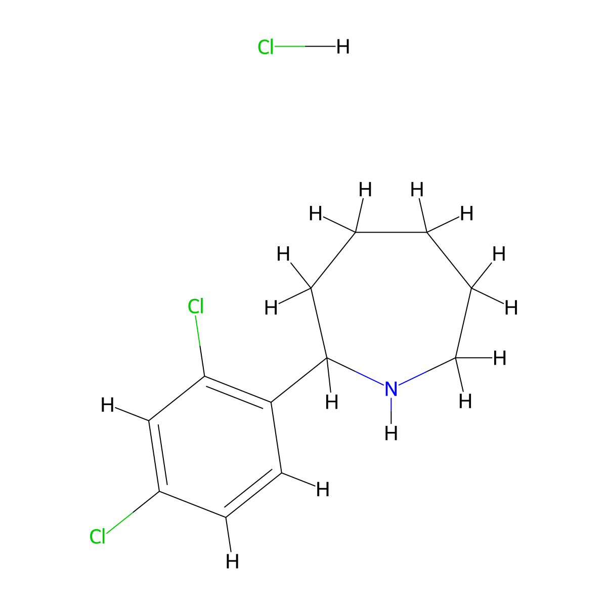 2-(2,4-Dichlorophenyl)azepane hydrochloride molecular structure, CAS 1177343-42-8