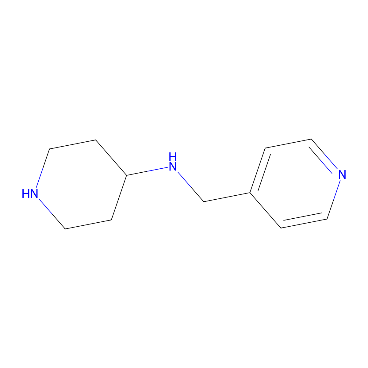 N-((pyridin-4-yl)methyl)piperidin-4-amine molecular structure, CAS 1177343-97-3