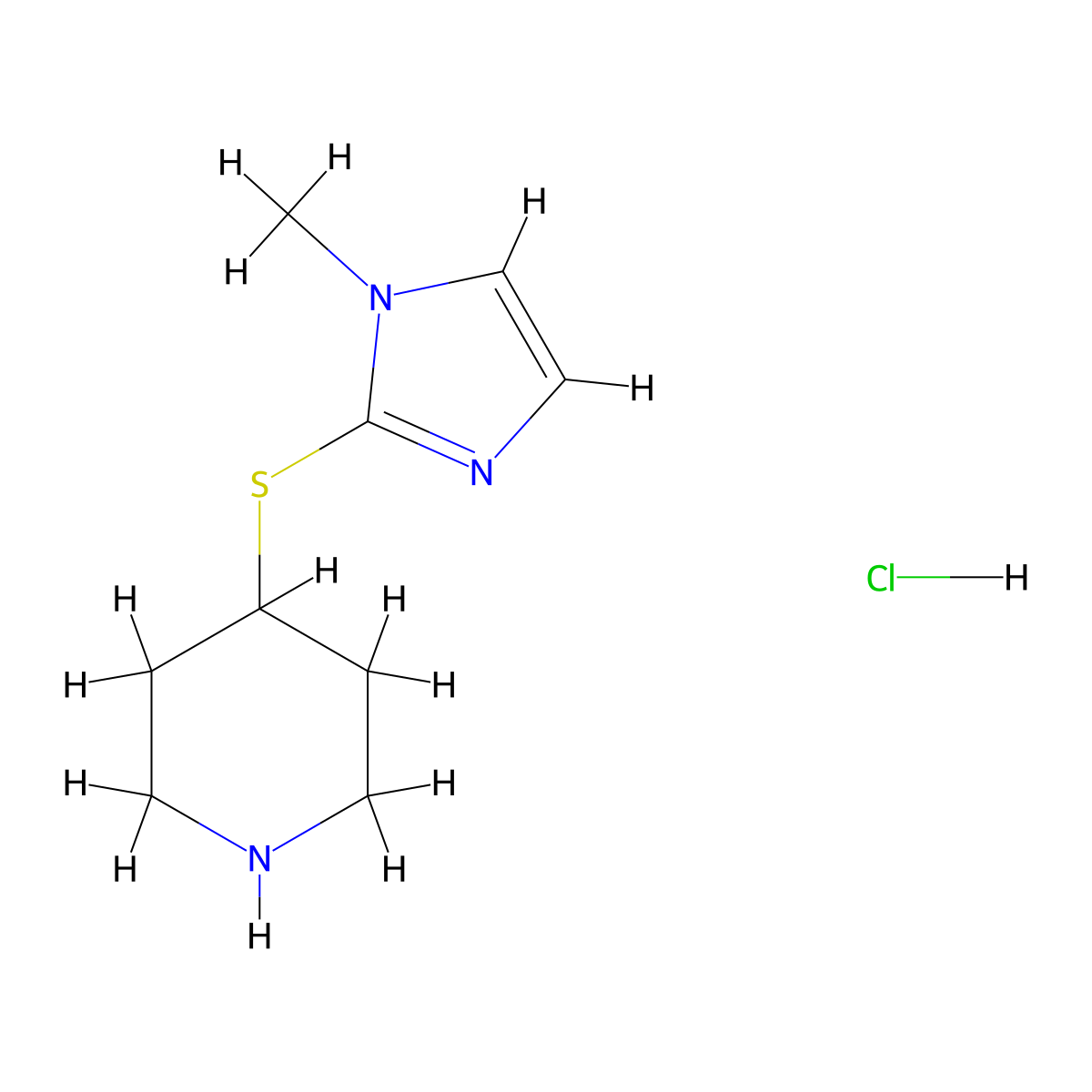 4-[(1-methyl-1H-imidazol-2-yl)sulfanyl]piperidine hydrochloride molecular structure, CAS 1177344-02-3