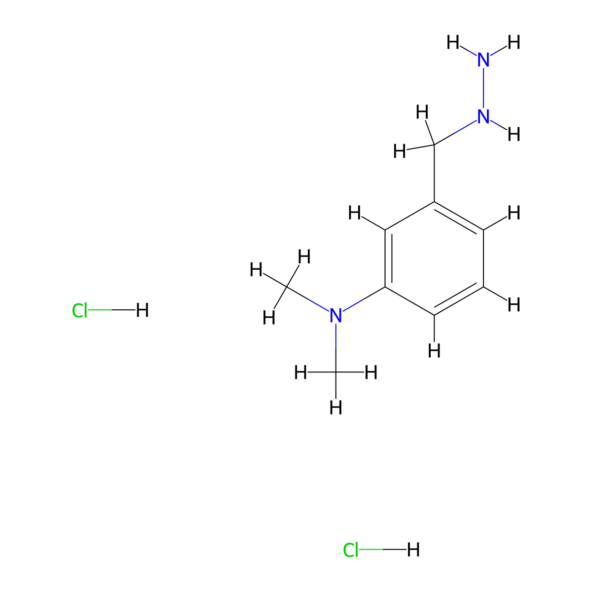 3-(Hydrazinomethyl)-N,N-dimethylaniline dihydrochloride molecular structure, CAS 1177344-05-6