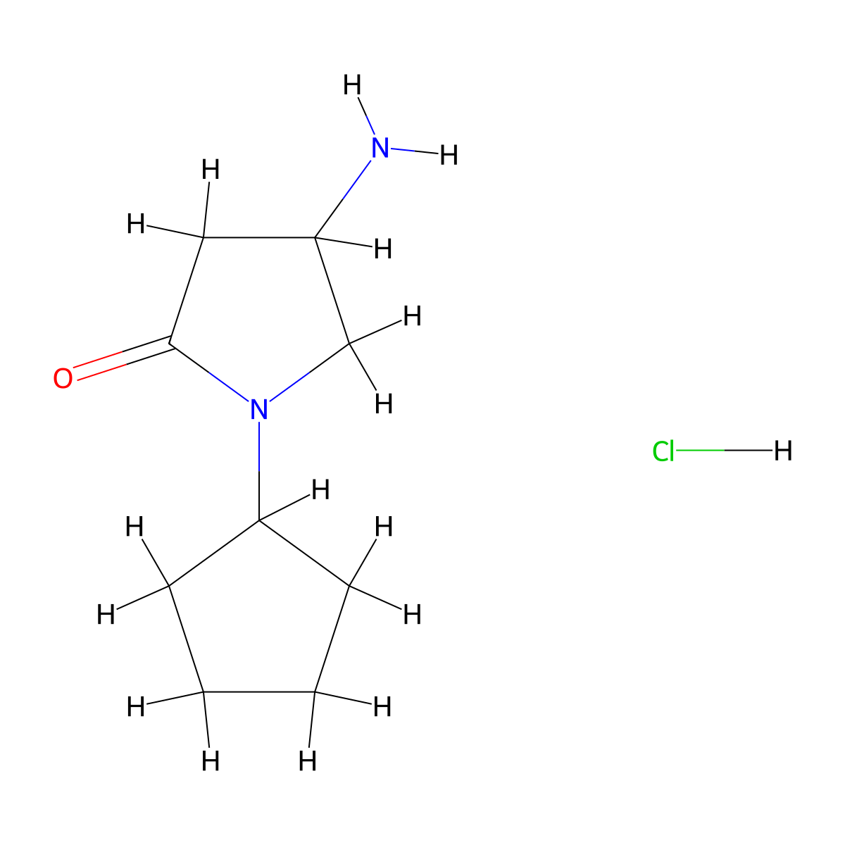 4-Amino-1-cyclopentylpyrrolidin-2-one hydrochloride molecular structure, CAS 1177344-28-3