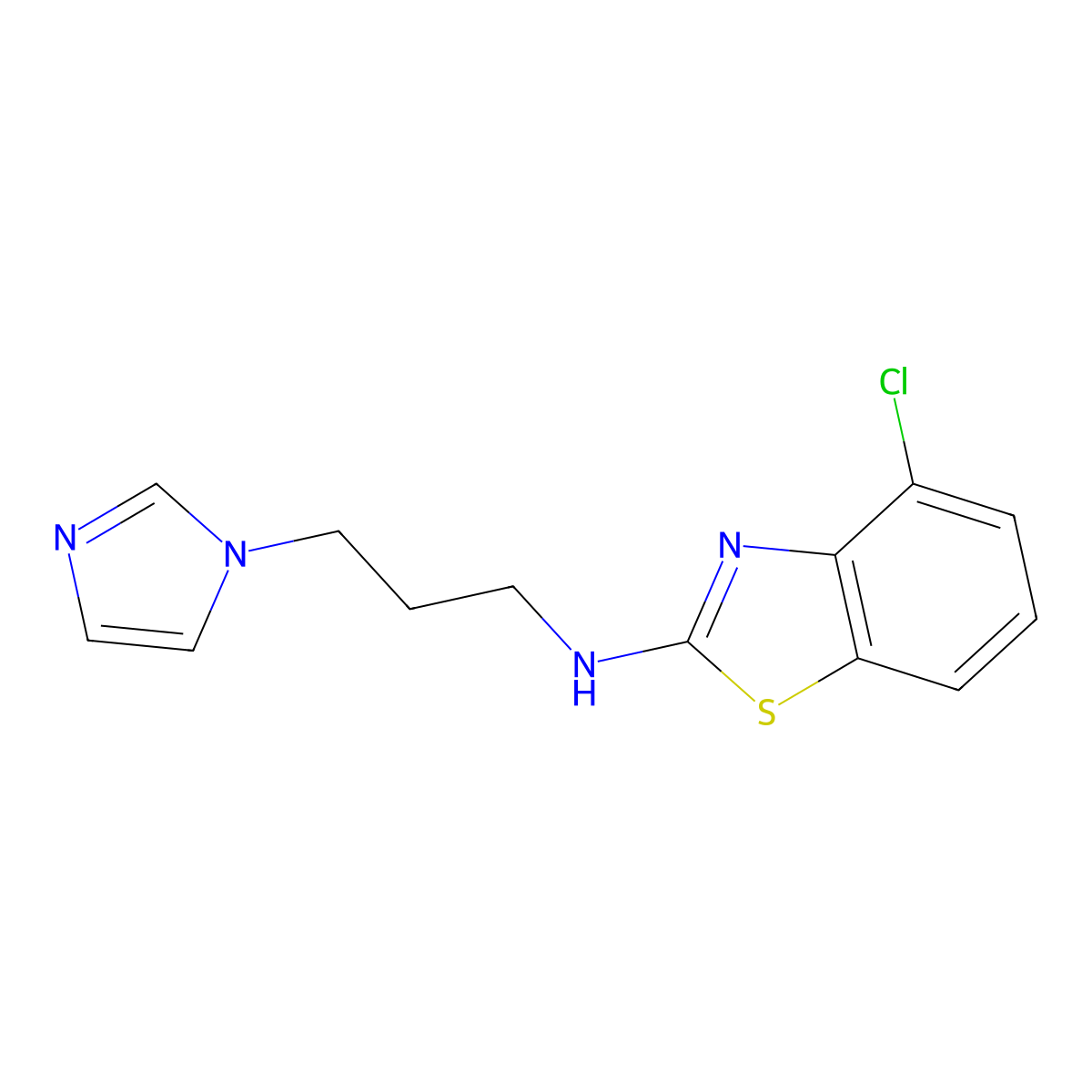 4-chloro-N-[3-(1H-imidazol-1-yl)propyl]-1,3-benzothiazol-2-amine molecular structure, CAS 1177344-77-2