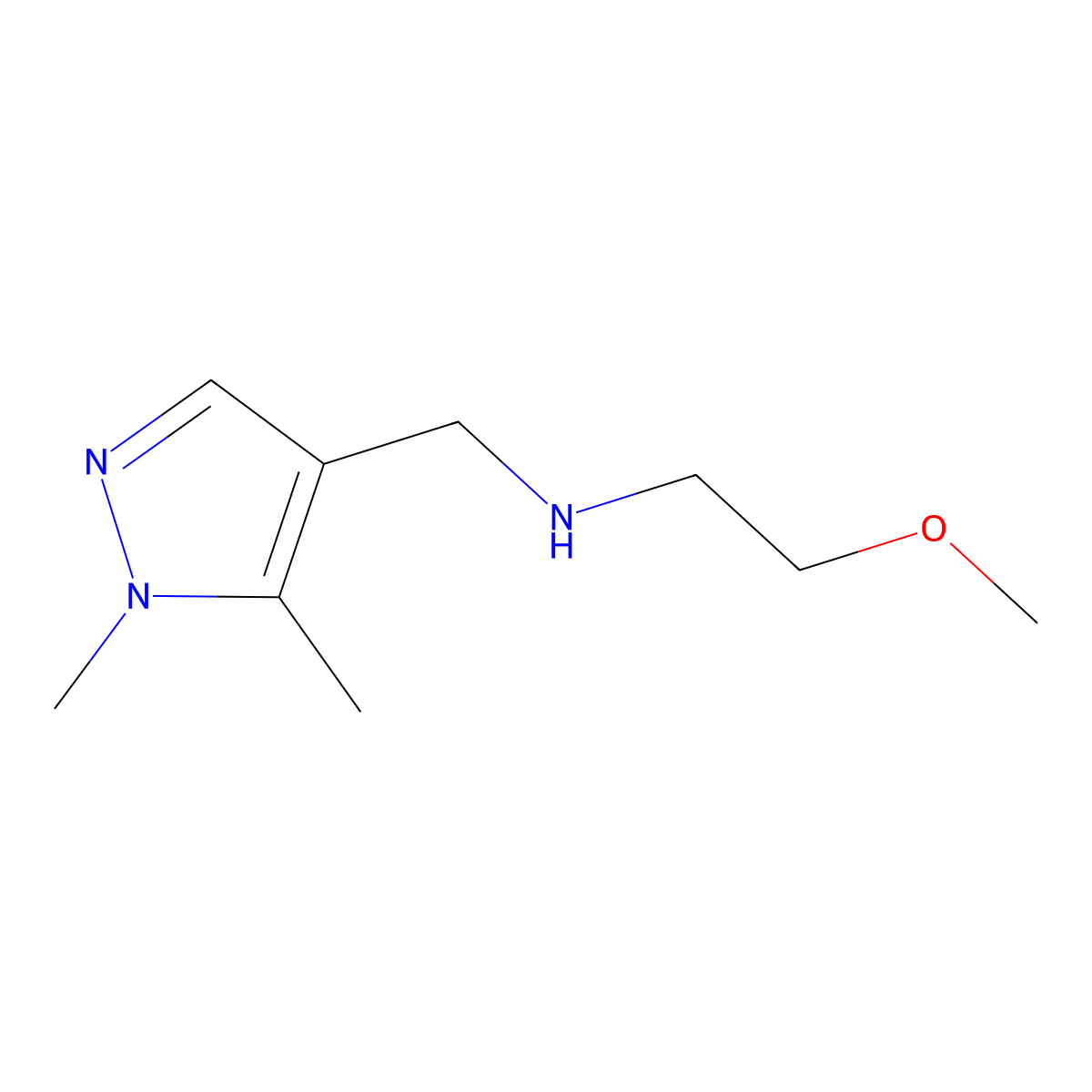 [(1,5-dimethyl-1H-pyrazol-4-yl)methyl](2-methoxyethyl)amine molecular structure, CAS 1177344-94-3