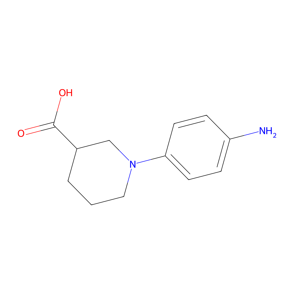 1-(4-Aminophenyl)piperidine-3-carboxylic acid molecular structure, CAS 1177345-22-0