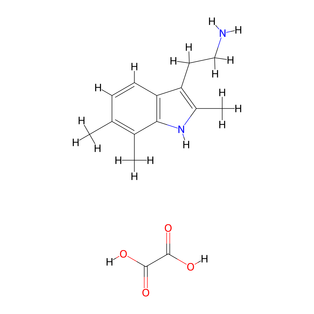 2-(2,6,7-Trimethyl-1H-indol-3-YL)ethanamine oxalate molecular structure, CAS 1177345-45-7