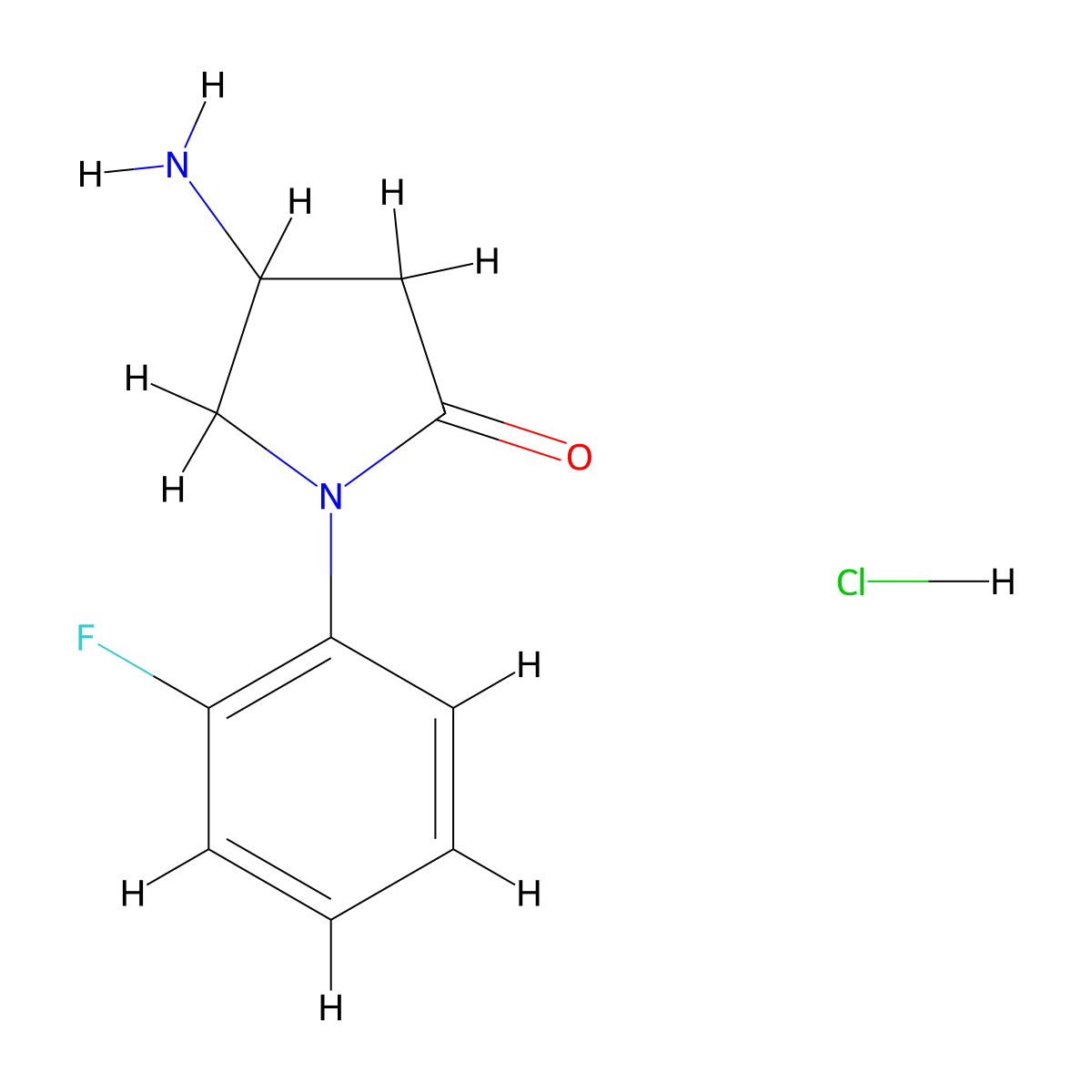 4-Amino-1-(2-fluorophenyl)pyrrolidin-2-one hydrochloride molecular structure, CAS 1177345-85-5