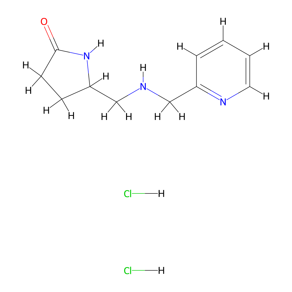 (5R)-5-{[(2-Pyridinylmethyl)amino]methyl}-2-pyrrolidinone dihydrochloride molecular structure, CAS 1177345-94-6