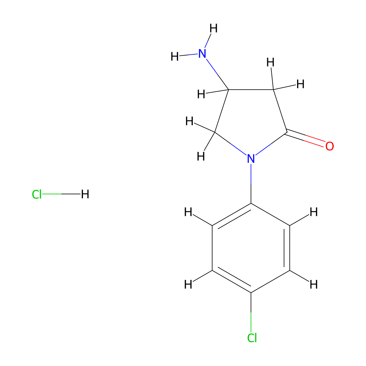 4-Amino-1-(4-chlorophenyl)pyrrolidin-2-one hydrochloride molecular structure, CAS 1177345-96-8