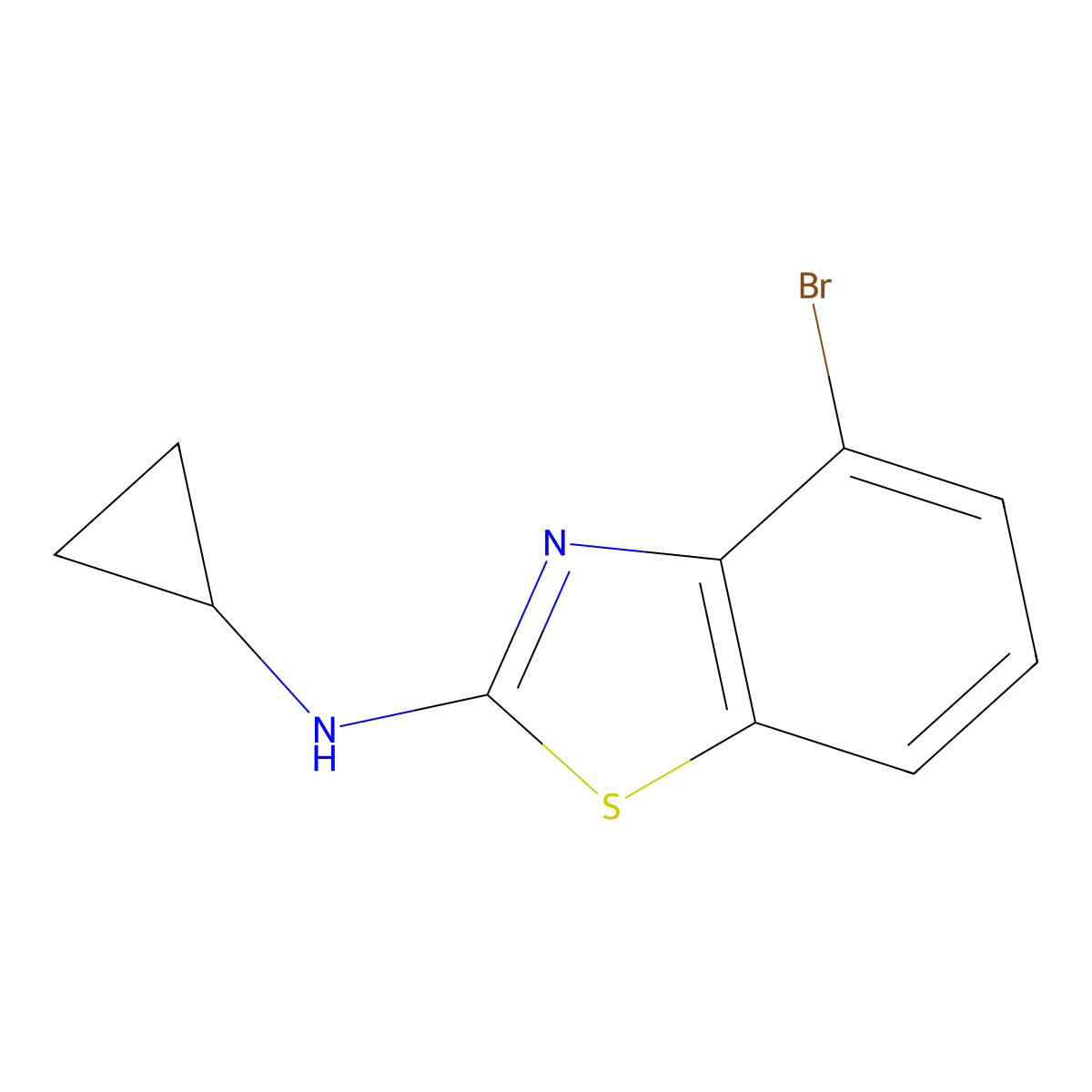 4-bromo-N-cyclopropyl-1,3-benzothiazol-2-amine molecular structure, CAS 1177346-46-1