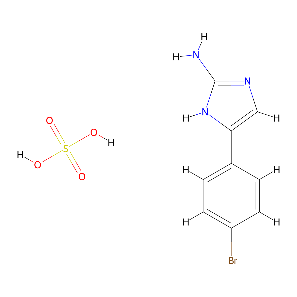 5-(4-bromophenyl)-1H-imidazol-2-amine sulphate (2:1) molecular structure, CAS 1177346-50-7