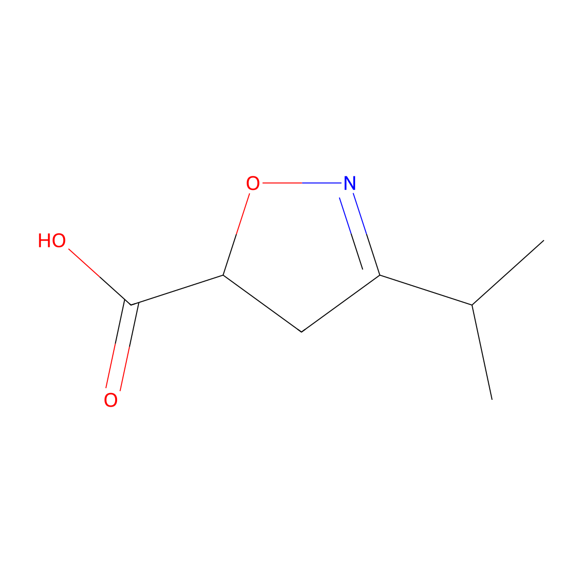 3-Isopropyl-4,5-dihydroisoxazole-5-carboxylic acid molecular structure, CAS 1177346-52-9