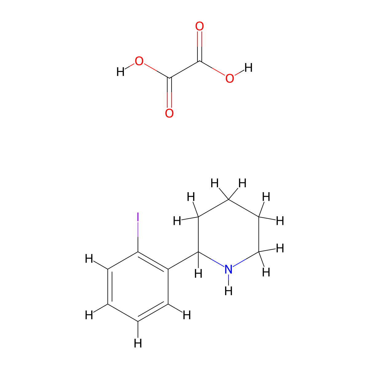 2-(2-Iodophenyl)piperidine oxalate molecular structure, CAS 1177347-19-1