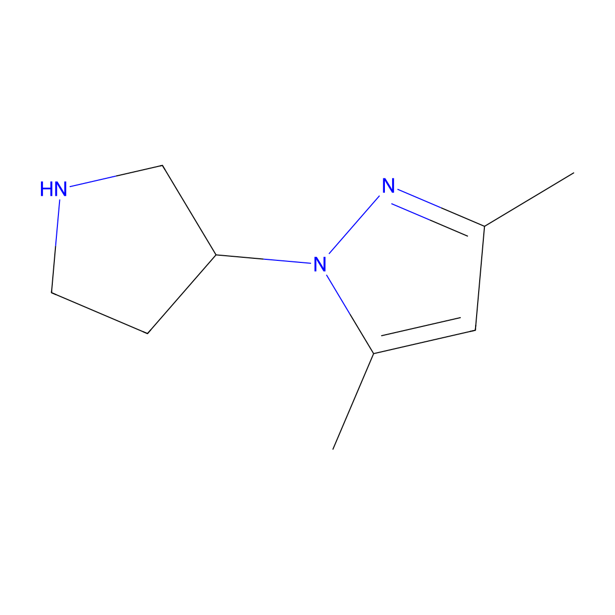 3,5-Dimethyl-1-Pyrrolidin-3-Yl-1H-Pyrazole molecular structure, CAS 1177347-39-5