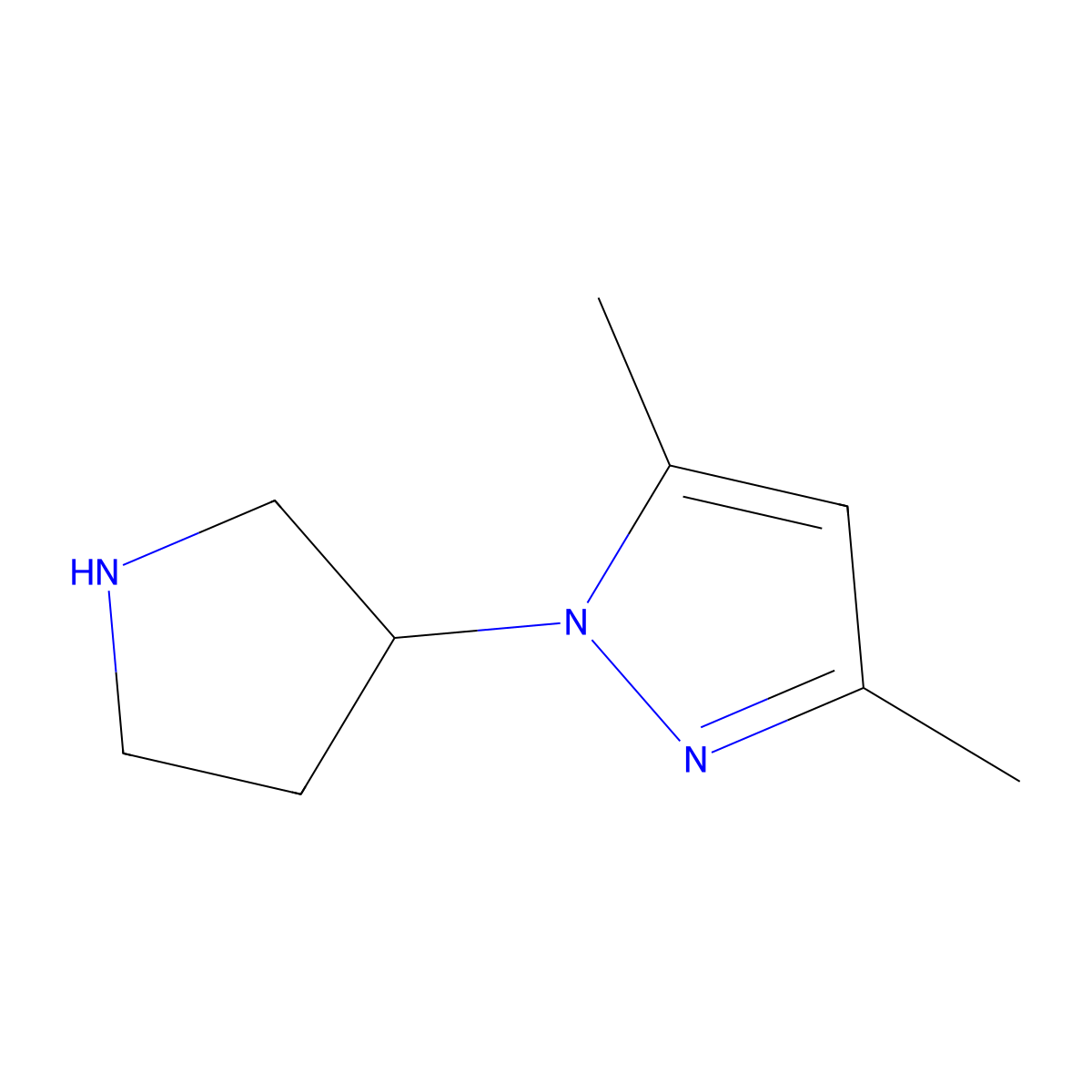 3,5-Dimethyl-1-Pyrrolidin-3-Yl-1H-Pyrazole molecular structure, CAS 1177347-39-5