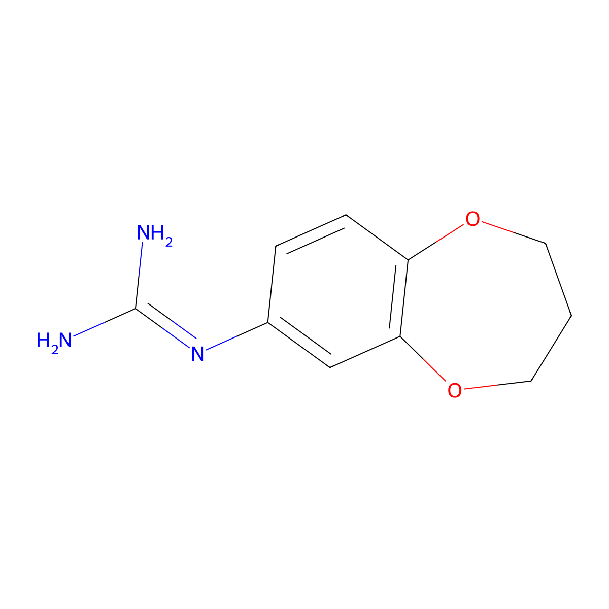 N-(3,4-dihydro-2H-1,5-benzodioxepin-7-yl)guanidine molecular structure, CAS 1177347-45-3
