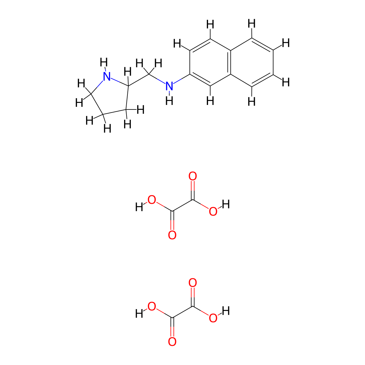 N-(Pyrrolidin-2-ylmethyl)naphthalen-2-amine dioxalate molecular structure, CAS 1177347-49-7