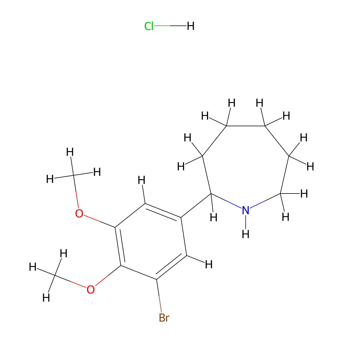 2-(3-Bromo-4,5-dimethoxyphenyl)azepane hydrochloride molecular structure, CAS 1177347-50-0