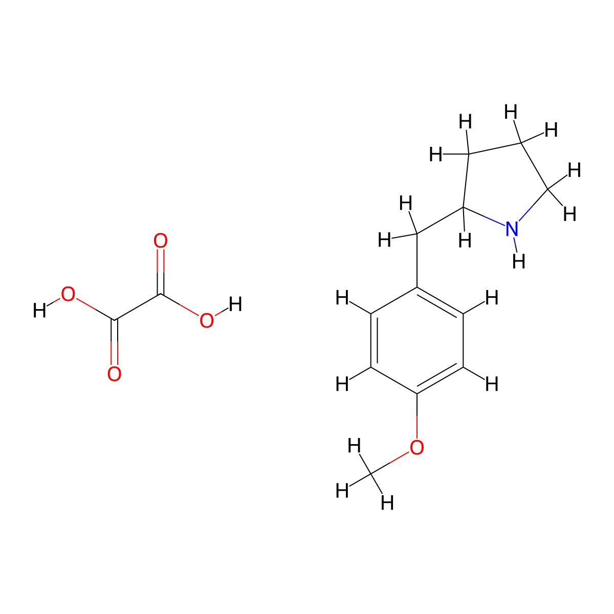 2-(4-Methoxybenzyl)pyrrolidine oxalate molecular structure, CAS 1177347-57-7