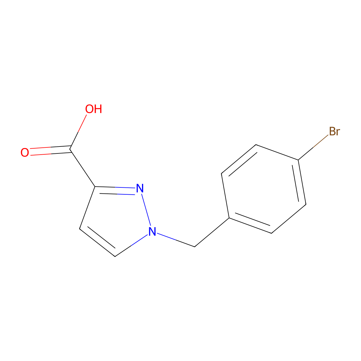 1-(4-Bromobenzyl)-1H-pyrazole-3-carboxylic acid molecular structure, CAS 1177347-59-9