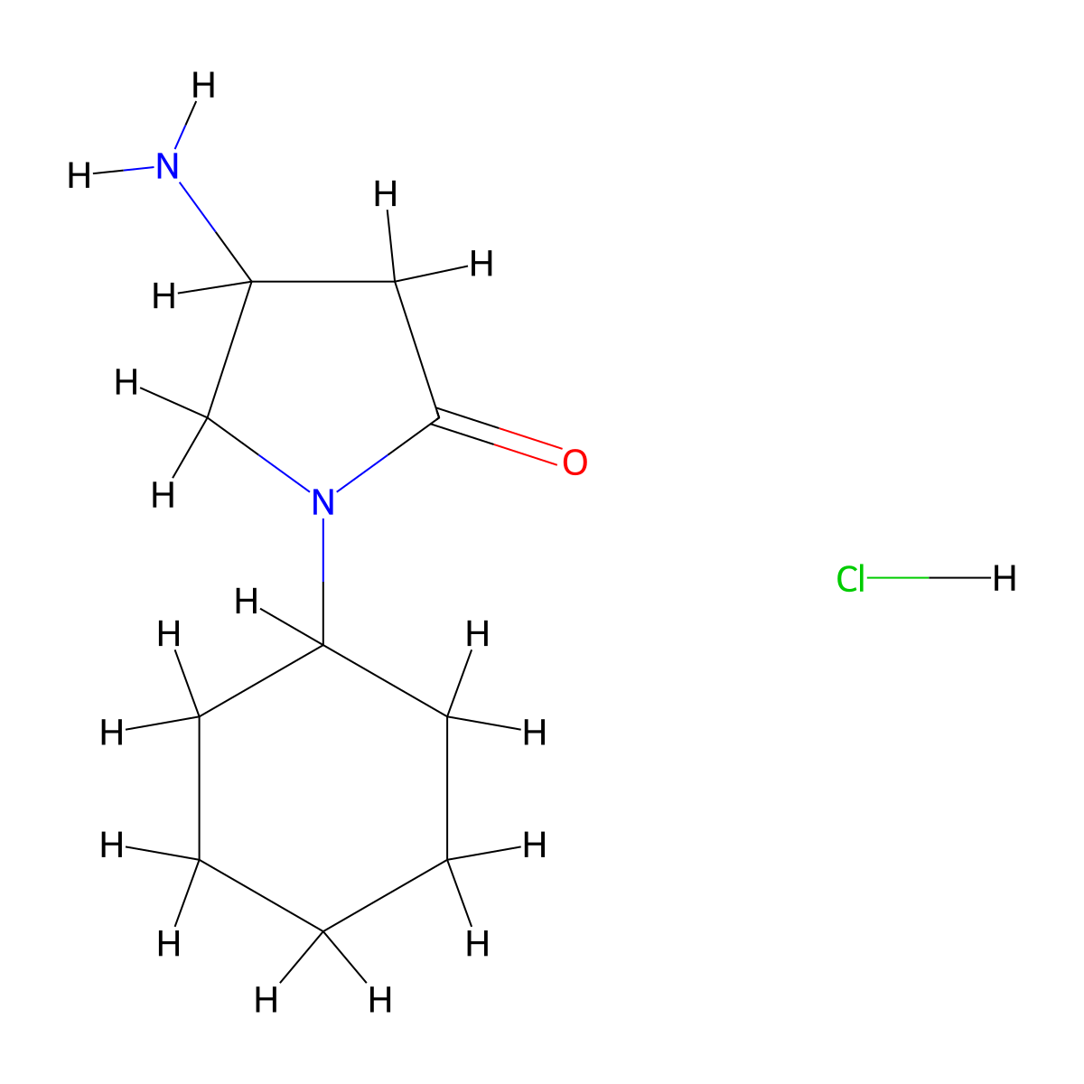 4-Amino-1-cyclohexylpyrrolidin-2-one hydrochloride molecular structure, CAS 1177347-80-6
