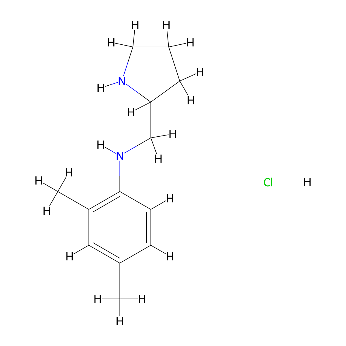 2,4-Dimethyl-N-(pyrrolidin-2-ylmethyl)aniline hydrochloride molecular structure, CAS 1177348-08-1