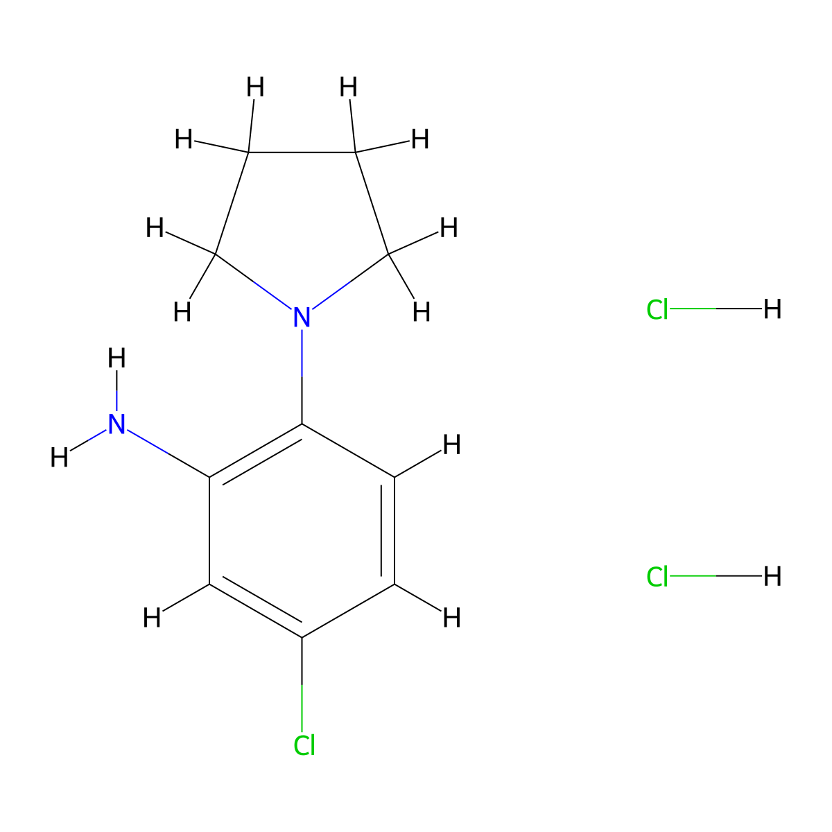 5-Chloro-2-(pyrrolidin-1-yl)aniline dihydrochloride molecular structure, CAS 1177348-11-6