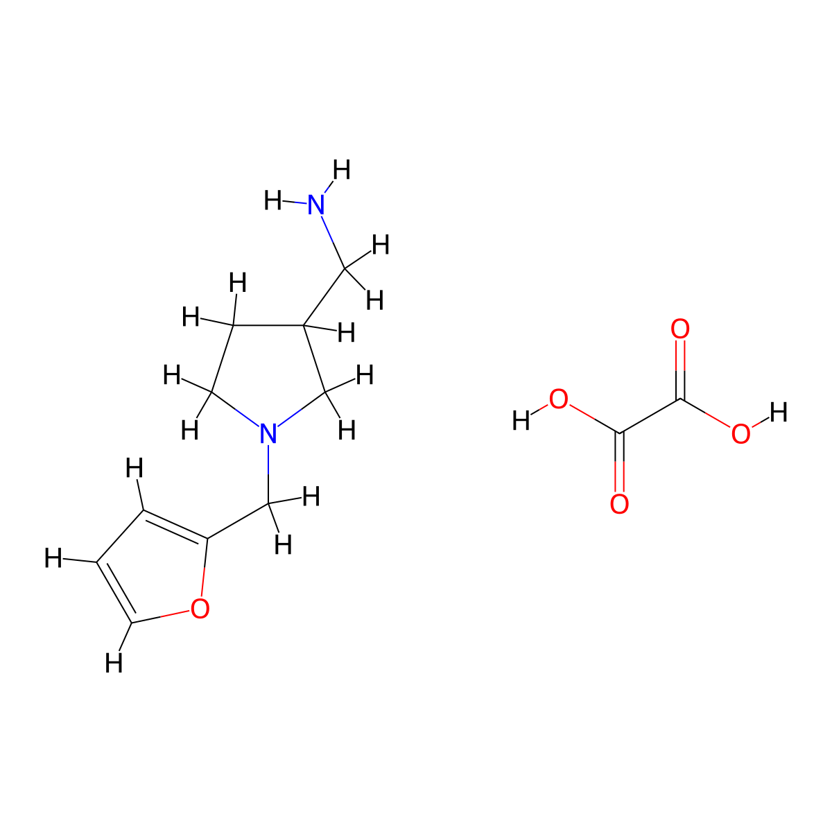 1-[1-(2-Furylmethyl)pyrrolidin-3-YL]methanamine oxalate molecular structure, CAS 1177348-33-2