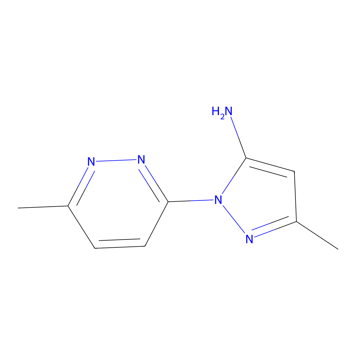 3-methyl-1-(6-methylpyridazin-3-yl)-1H-pyrazol-5-amine molecular structure, CAS 1177348-49-0