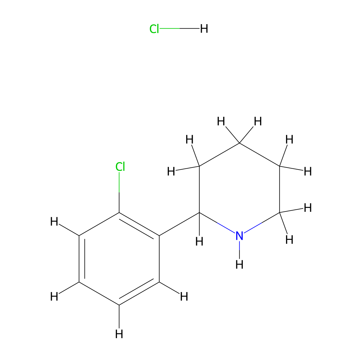 2-(2-Chlorophenyl)piperidine hydrochloride molecular structure, CAS 1177348-56-9