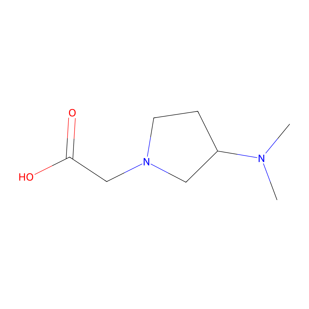 2-(3-(Dimethylamino)pyrrolidin-1-yl)acetic acid molecular structure, CAS 1177348-73-0