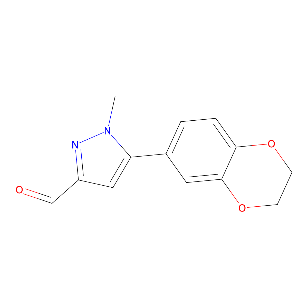 5-(2,3-Dihydro-1,4-benzodioxin-6-yl)-1-methyl-1H-pyrazole-3-carbaldehyde molecular structure, CAS 1177348-75-2
