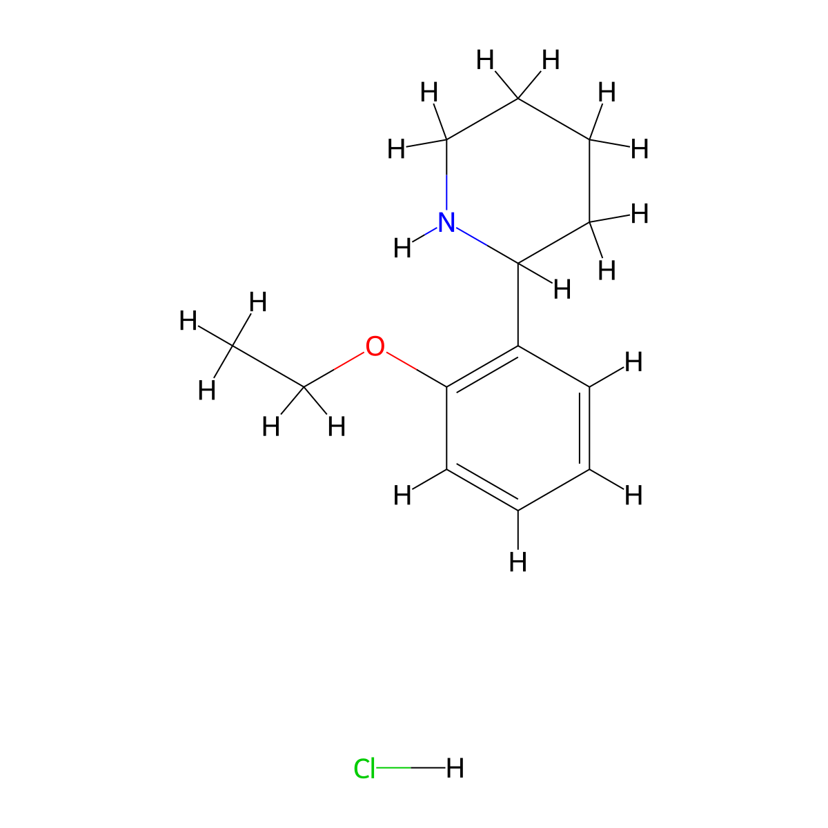 2-(2-Ethoxyphenyl)piperidine, HCl molecular structure, CAS 1177349-47-1