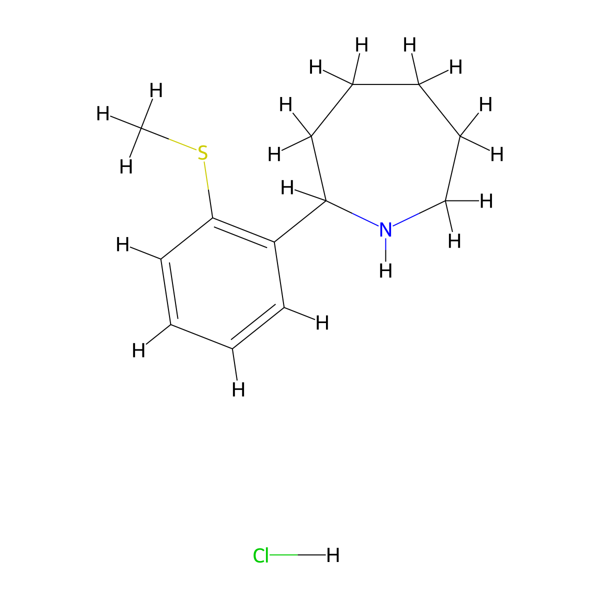 2-[2-(Methylsulfanyl)phenyl]azepane hydrochloride molecular structure, CAS 1177349-66-4