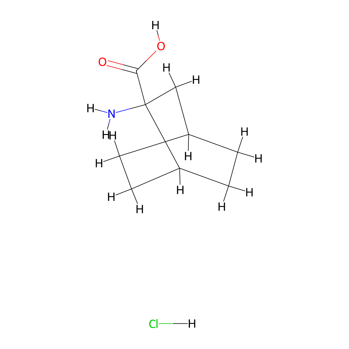 2-Aminobicyclo[2.2.2]octane-2-carboxylic acid hydrochloride molecular structure, CAS 1177350-08-1