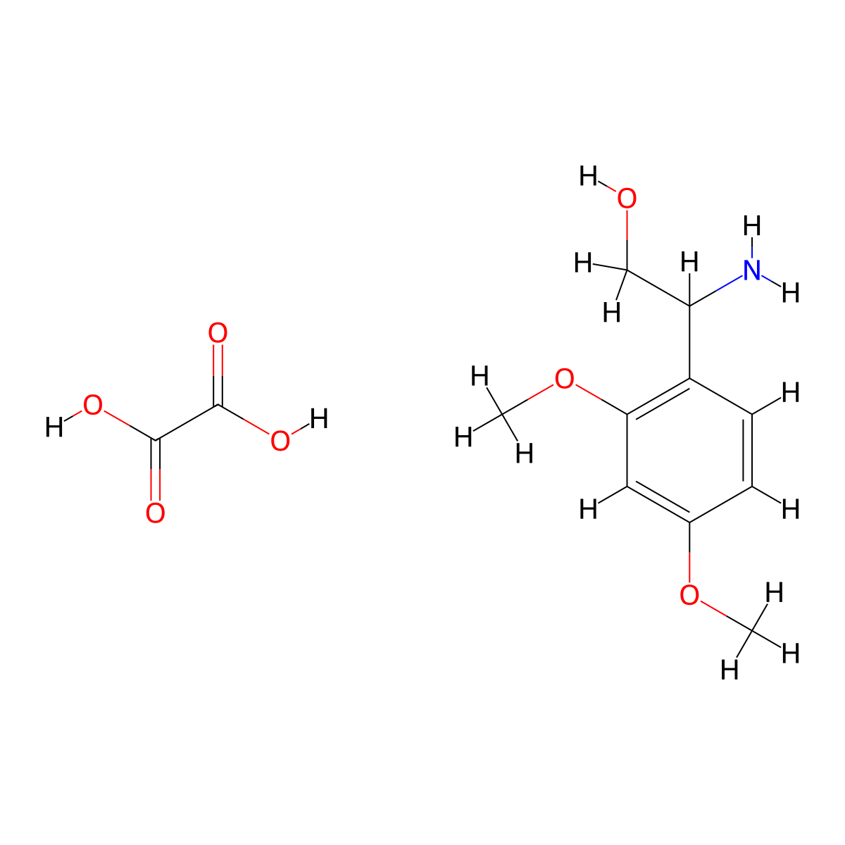 2-Amino-2-(2,4-dimethoxyphenyl)ethanol oxalate molecular structure, CAS 1177350-11-6